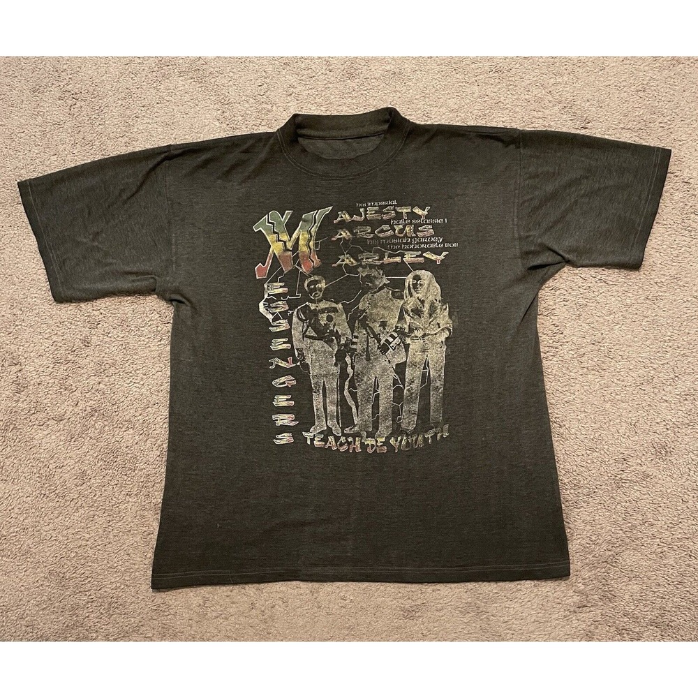 Vintage Marcus Garvey Bob Marley Teach De Youth Black Music Band T Shirt